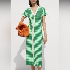 Mango button crochet dress